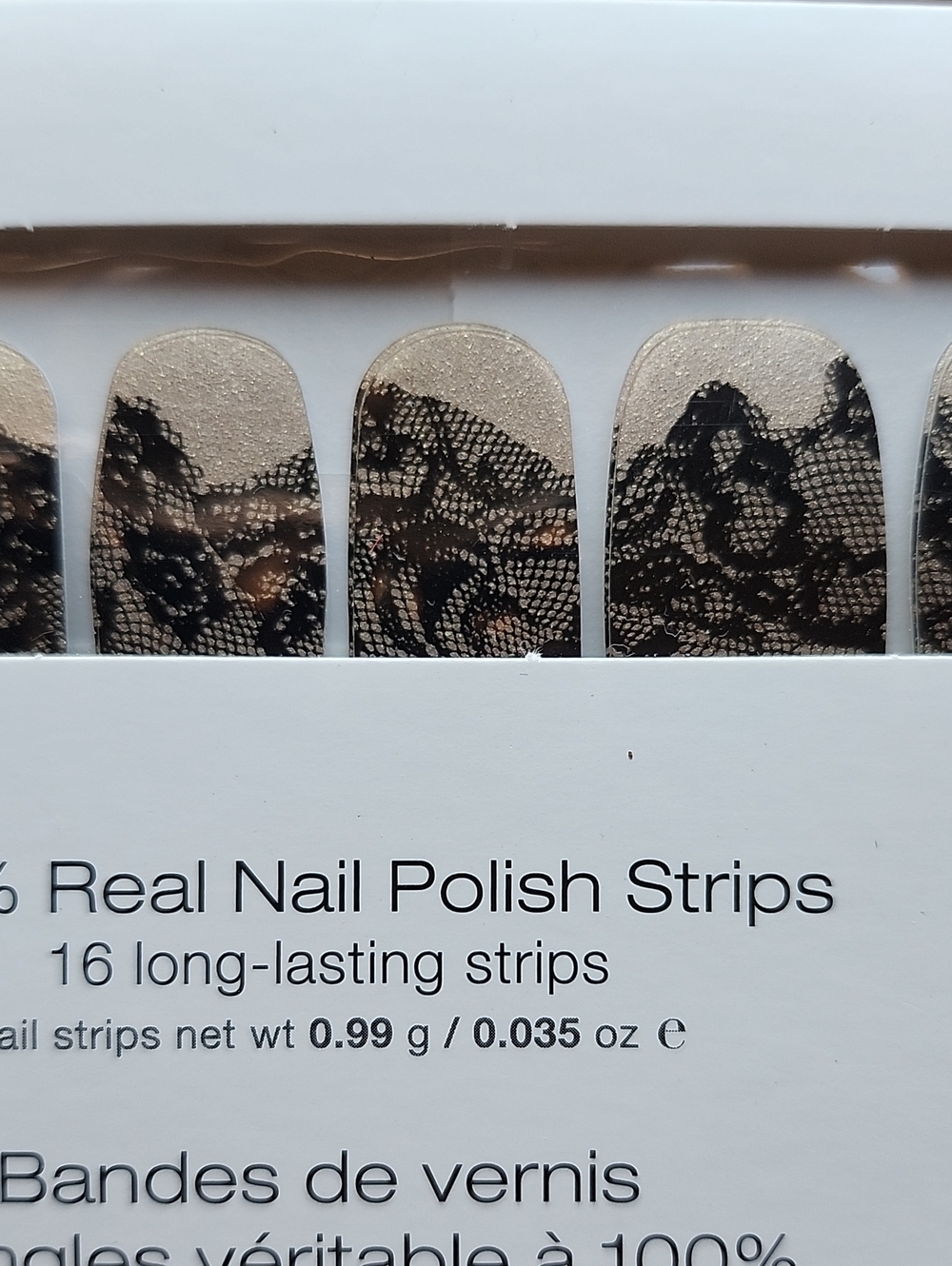 💅B2G1 👉*NWT* COLOR STREET "LACEY BUSINESS" NAIL POLISH STRIPS ~BLACK ON GOLD